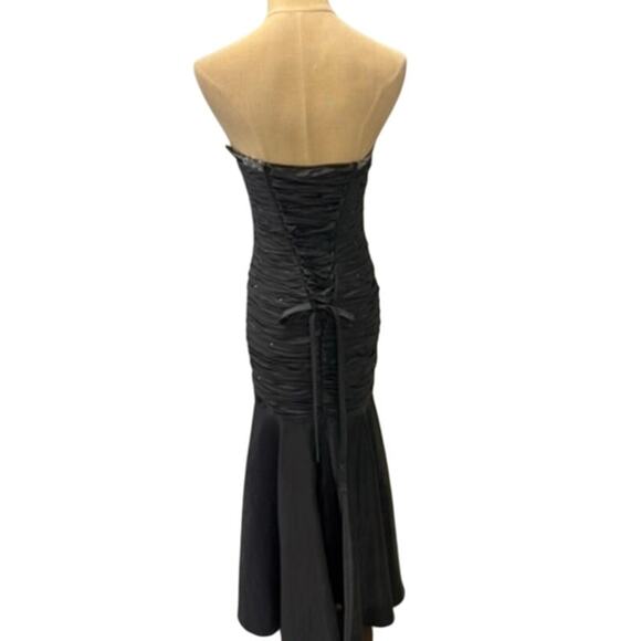 "JUMP APPAREL" VTG Prom Ballgown Bedazzled Dress SZ 3/4 1980s Mermaid Bling Sexy - Picture 3 of 12